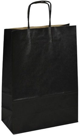 černá papírová taška střední